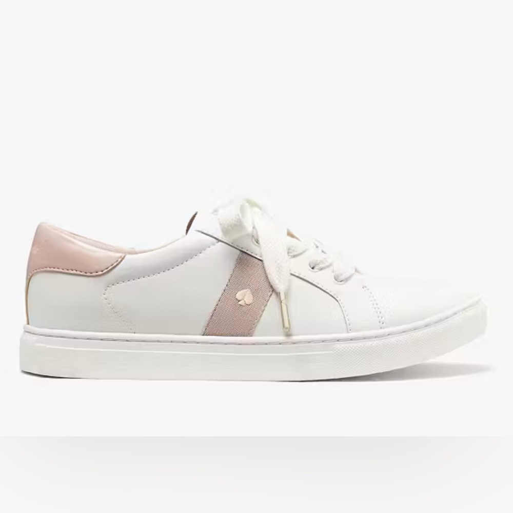 NIB Kate Spade Iggy Sneakers - optic white/ rose smoke